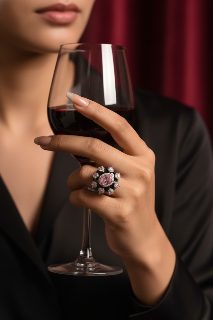 Blush Radiance Cocktail Adjustable Ring