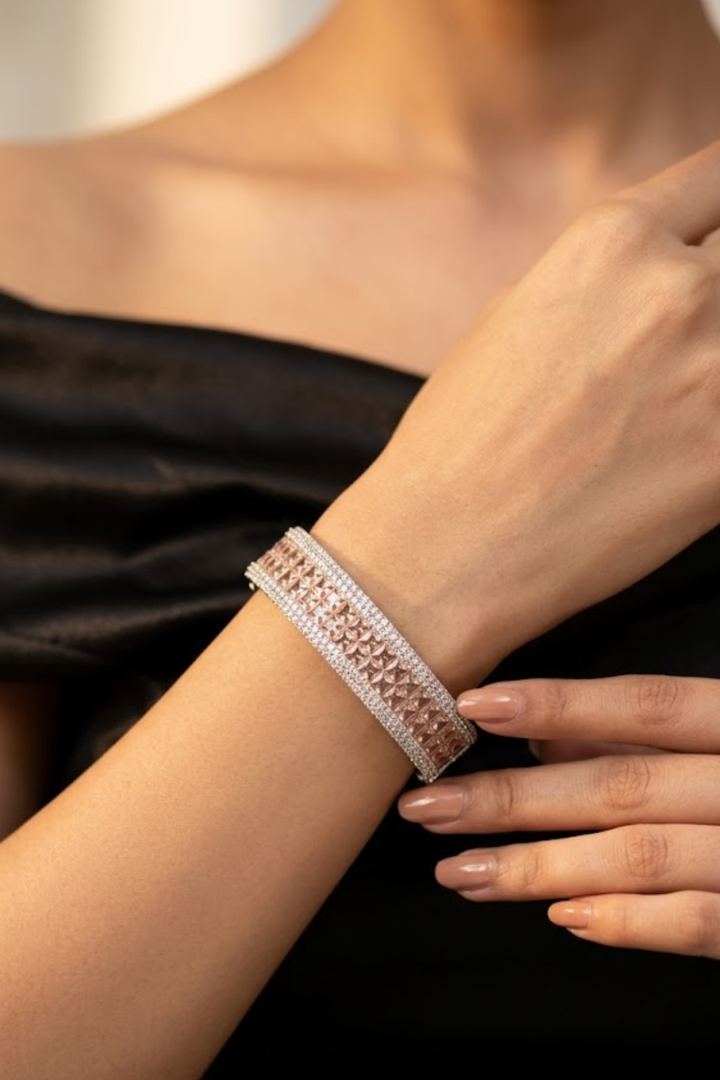 Indus Gemstone Openable CZ Diamond Bracelet