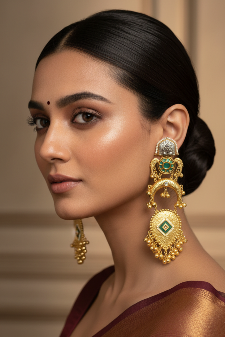 Vishnu Golden Chandelier Earrings