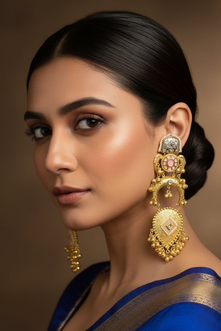 Vishnu Golden Chandelier Earrings