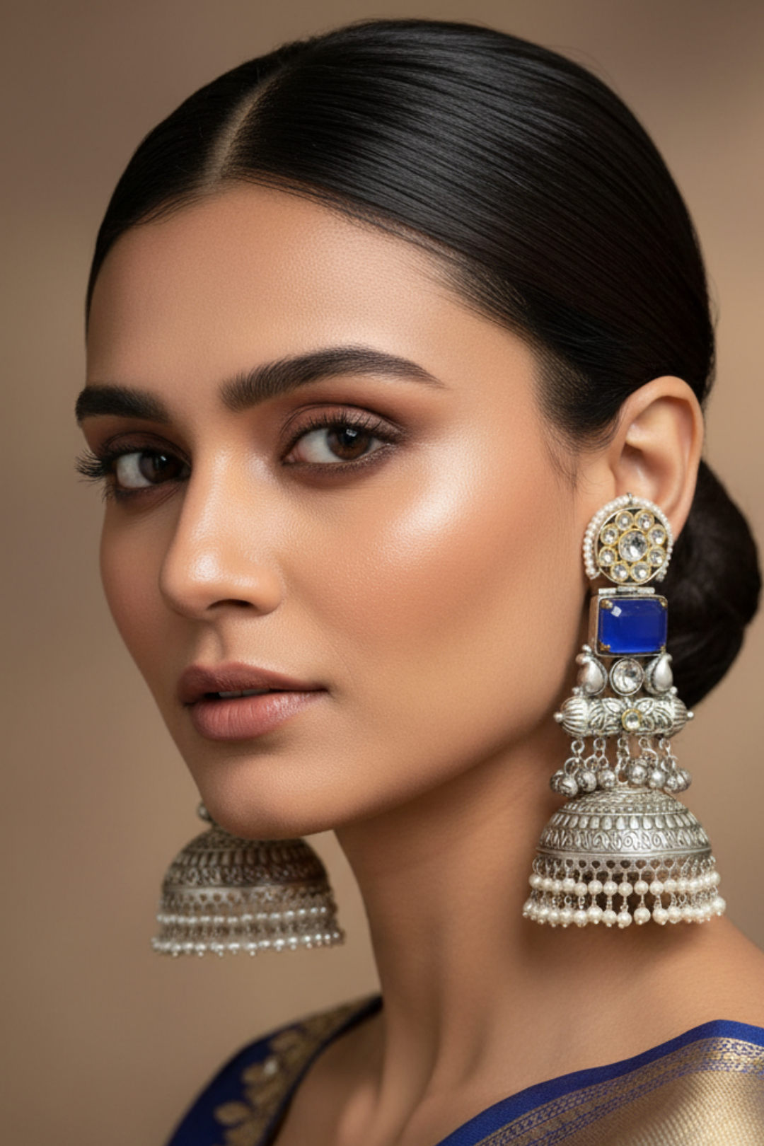 Gopala Silver Jhumka Earrings