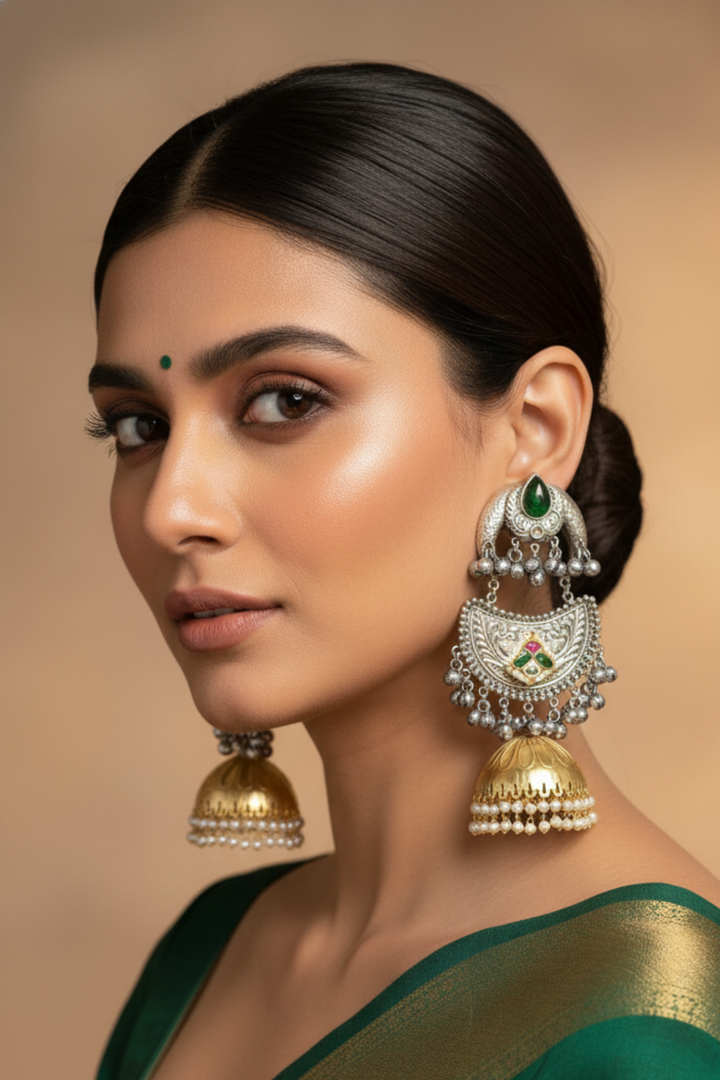 Vintage Silver Jhumka Earrings