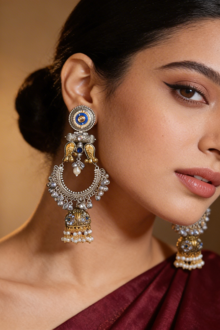 Govinda Silver Jhumka Earrings