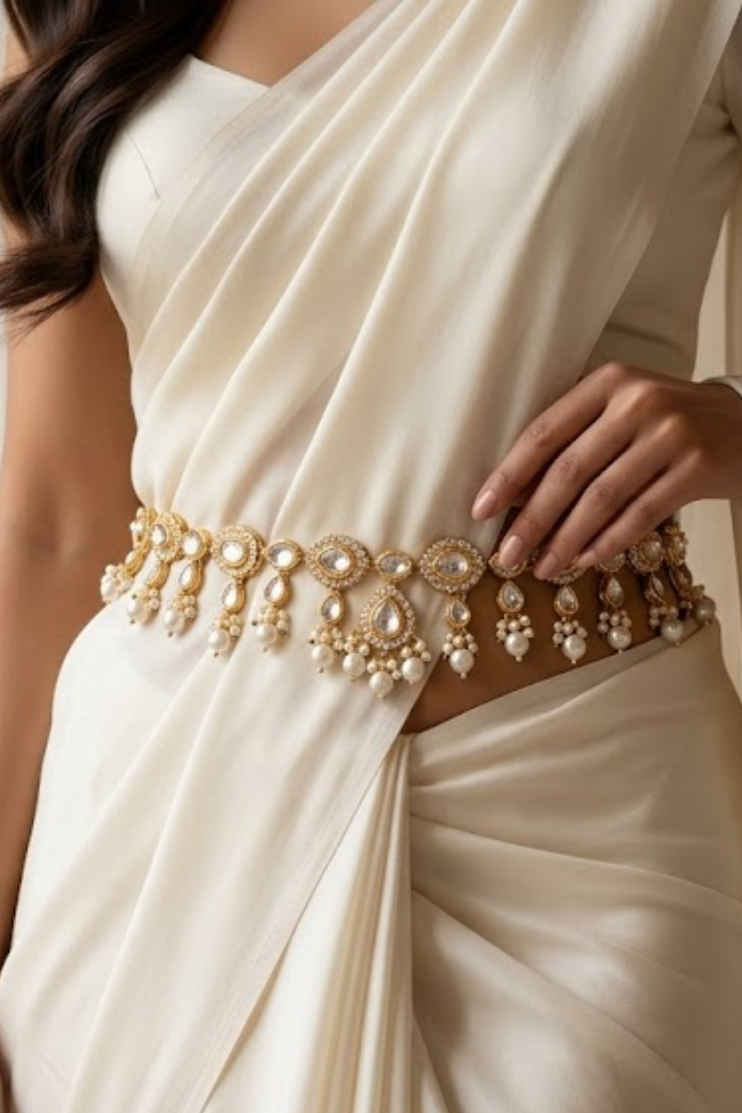 Sameeksha Polki Pearl Drop Bridal Kamarband