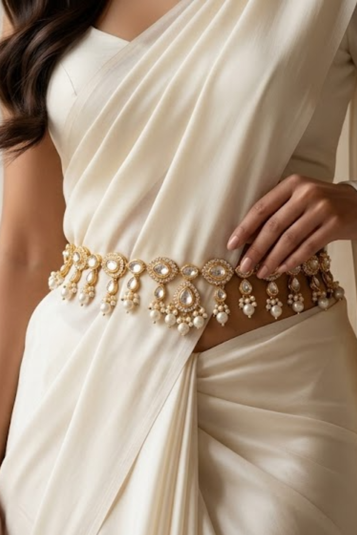 Sameeksha Polki Pearl Drop Bridal Kamarband