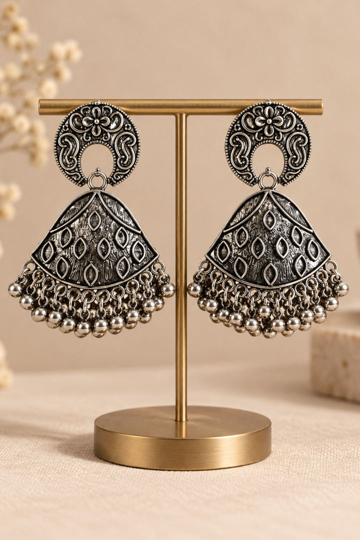 Shailputri Silver Jhumka Earrings