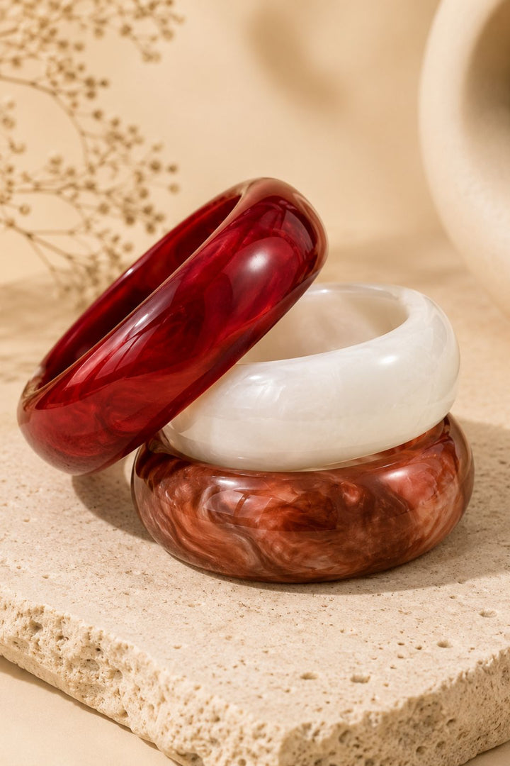 Rangrez Maroon & Ivory Stack Bangles