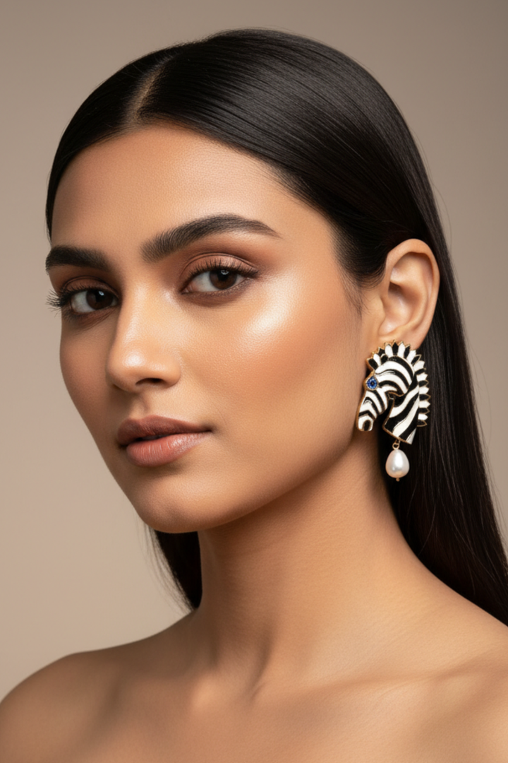 Zebra Minimalist Studs Earrings