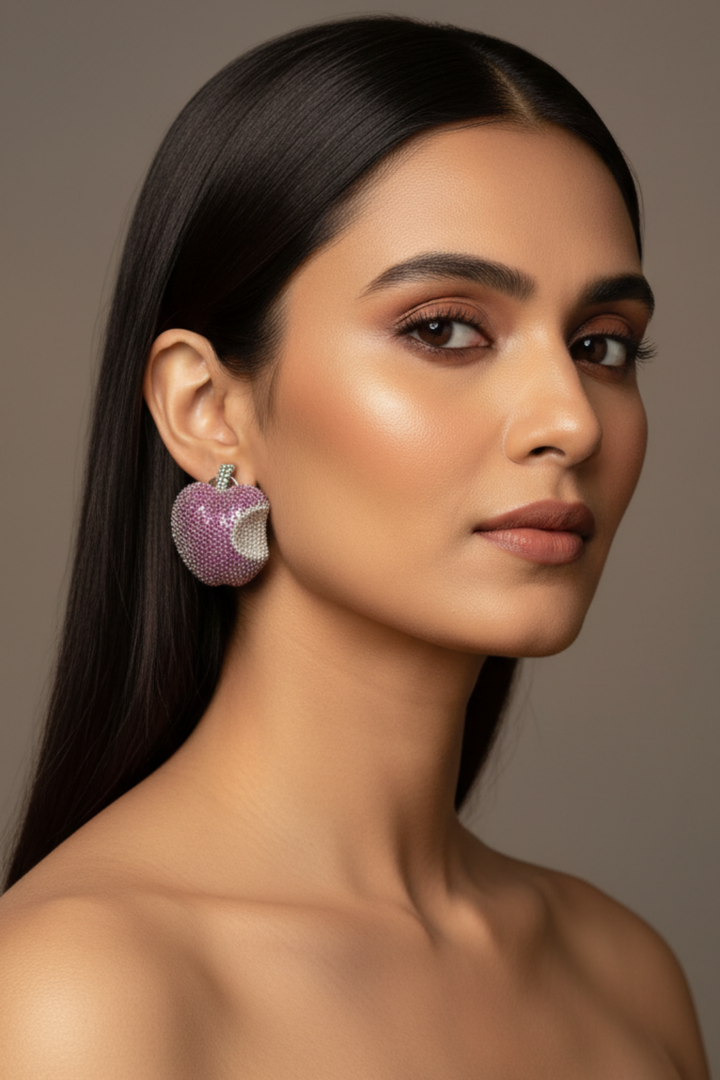 Apple Oxidised Diamond Studs