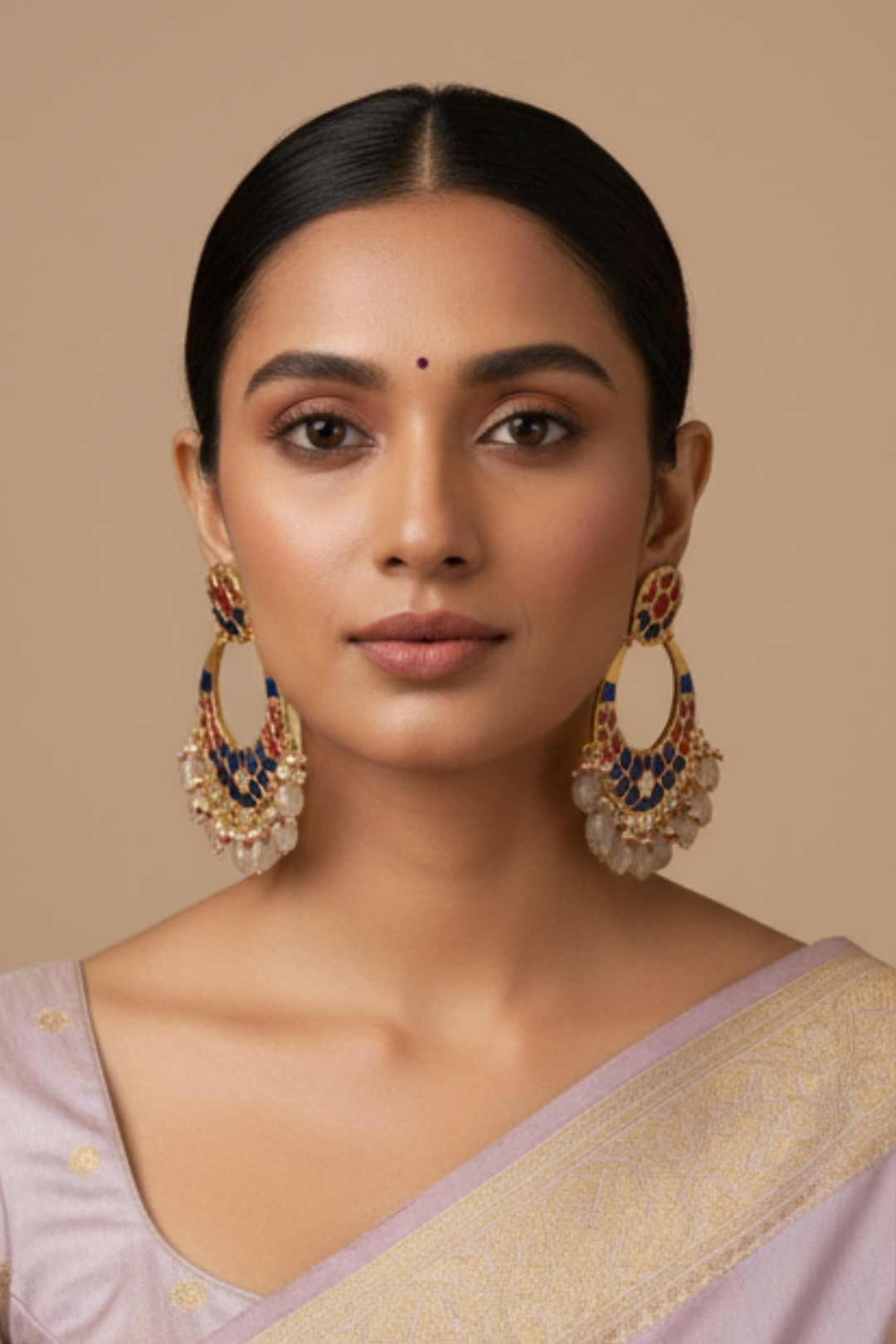 RajLaxmi Jadau Traditional Chaandbali Earrings