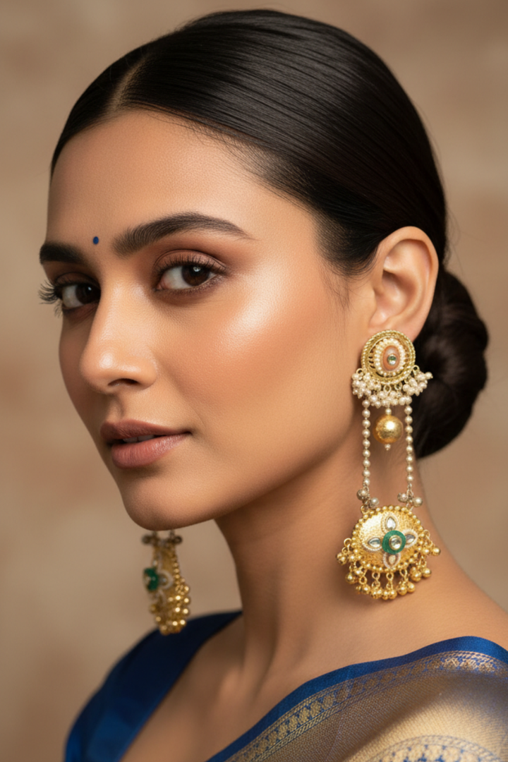 Zahra Luxe Golden Long Boho Dangler Earrings