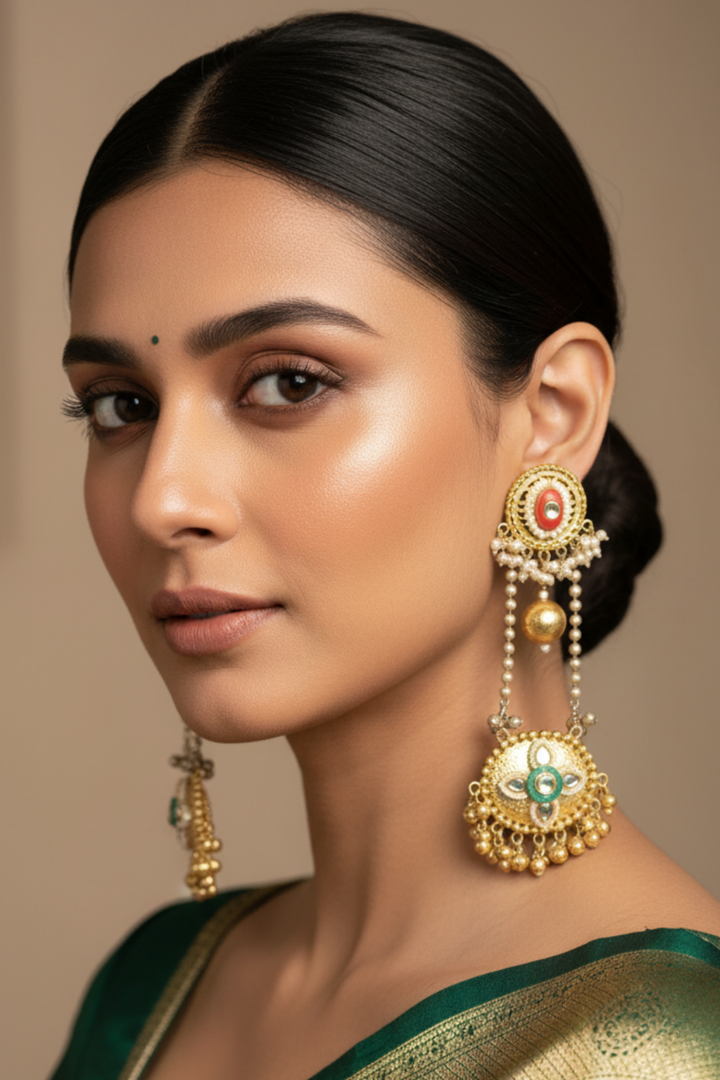 Zahra Luxe Golden Long Boho Dangler Earrings