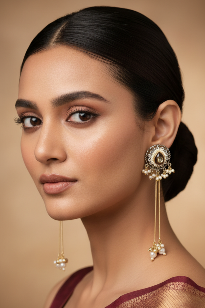 Desert Golden Long Boho Dangler Earrings