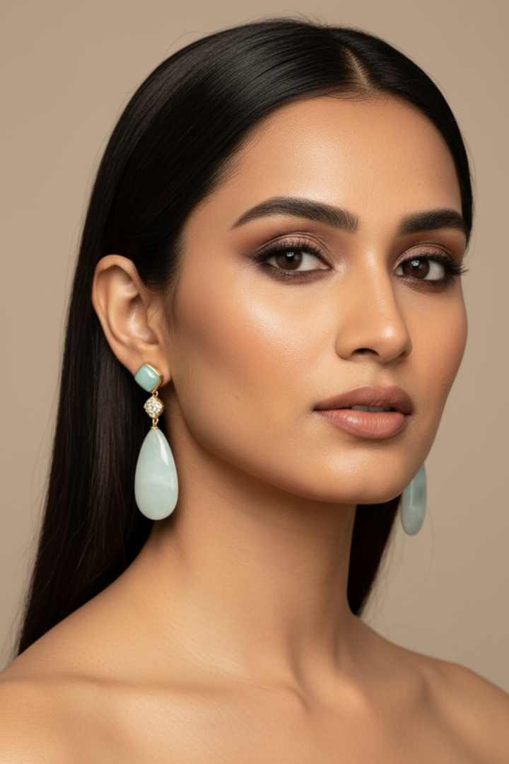 Coral Boho Threader Earrings