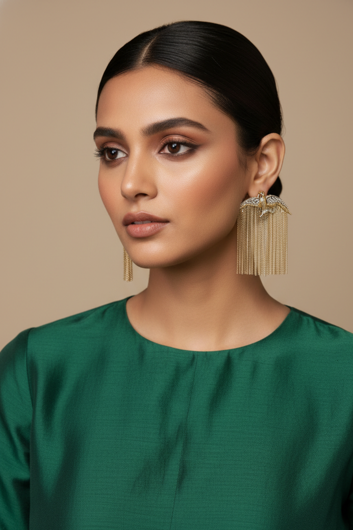Eagle Wings Tassel Dangler Earring