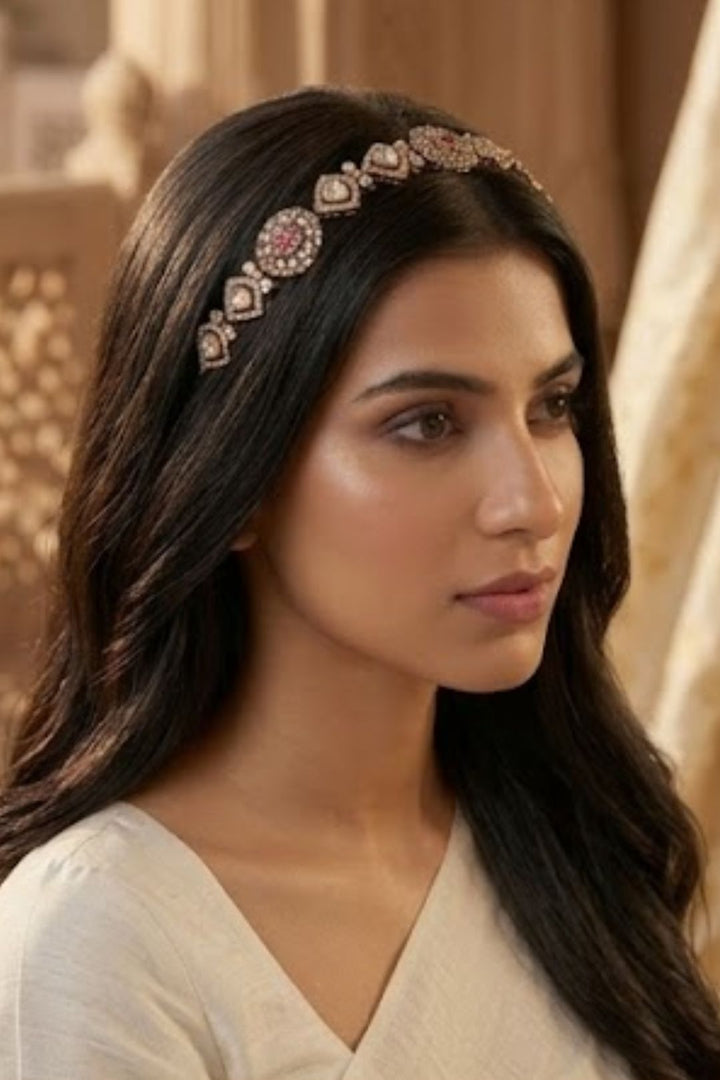 Vasudeva Victorian Ruby Bridal Sheeshpatti