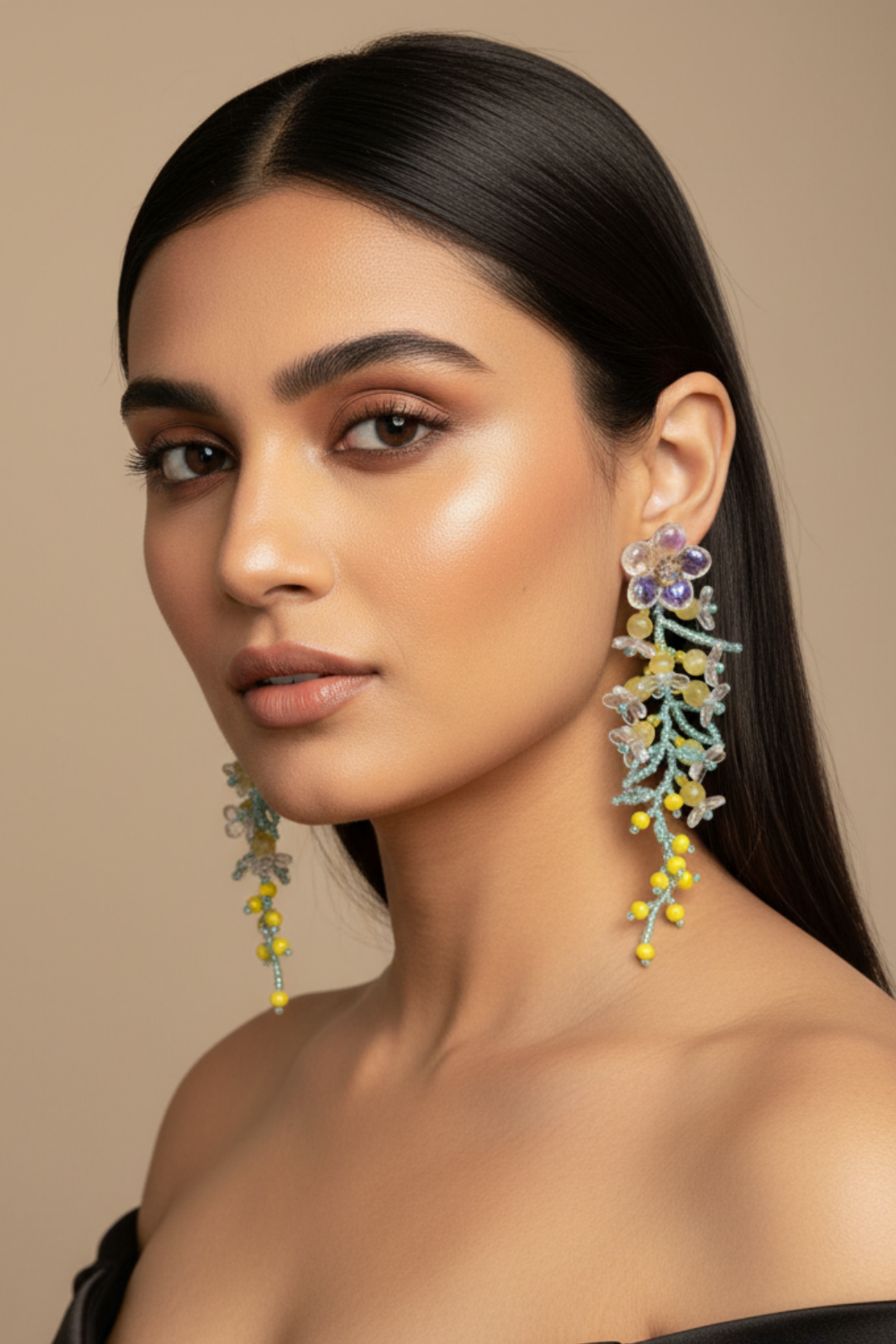 Flower Boho Threader Earrings