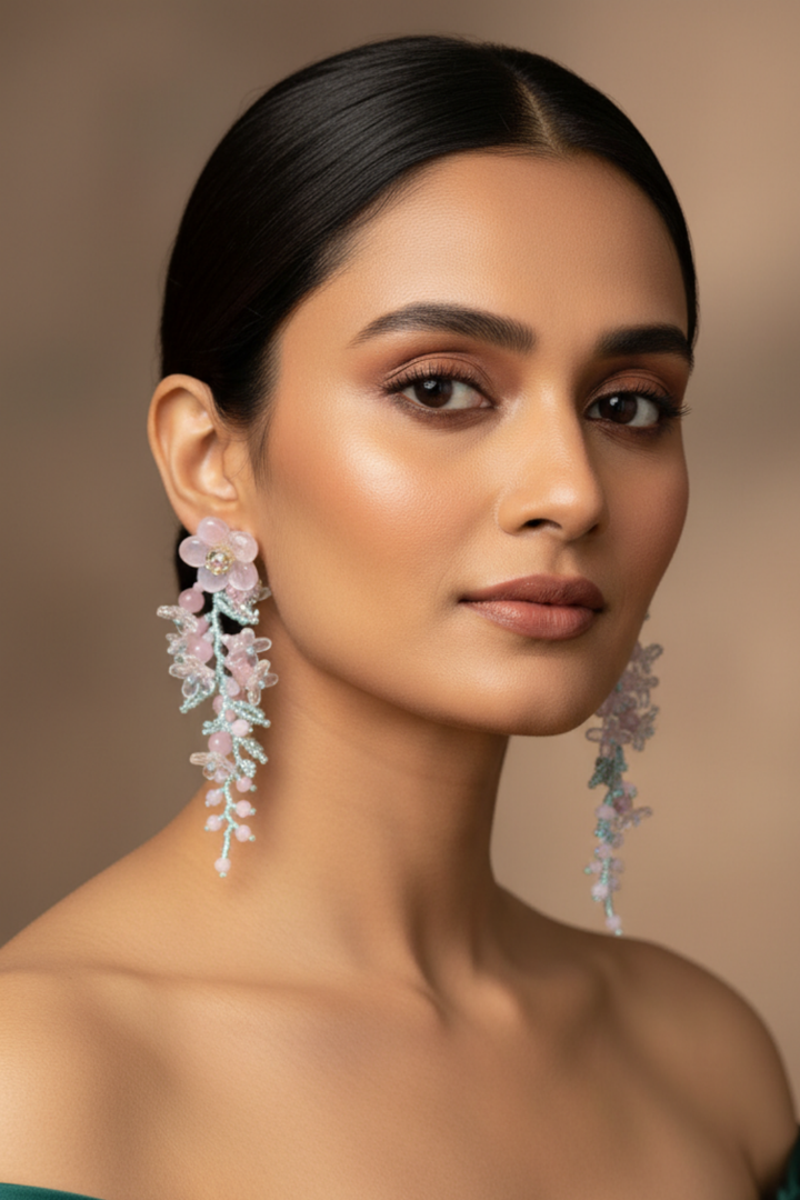 Flower Boho Threader Earrings