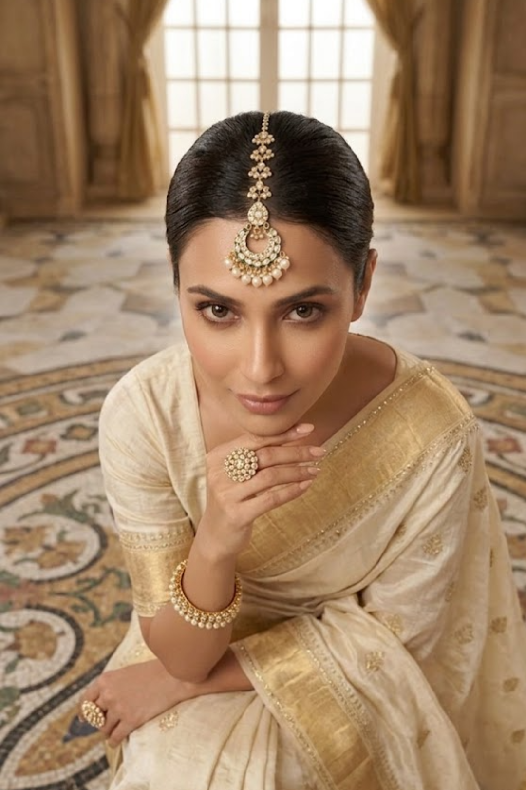 Jodha Sangeet Kundan Ruby Drop Maangtika