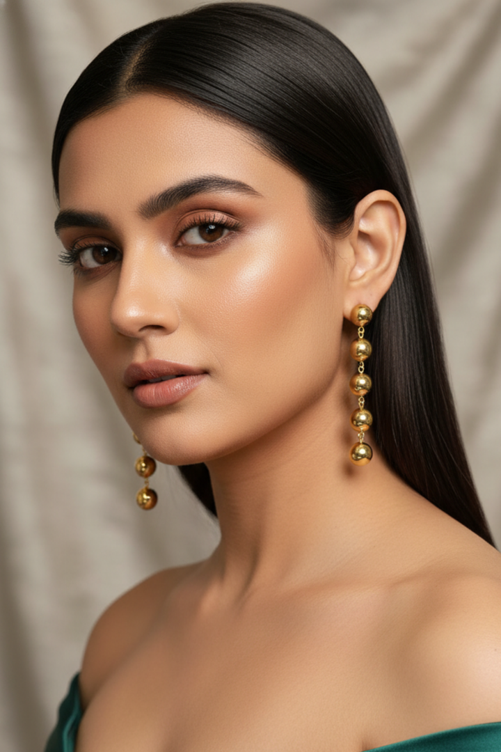 Gold Party Spiral Tassel Earrings