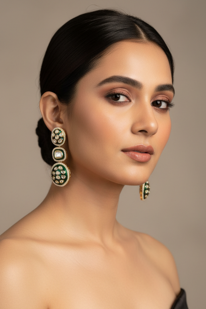 Sonal Polki Emerald Drop Earrings