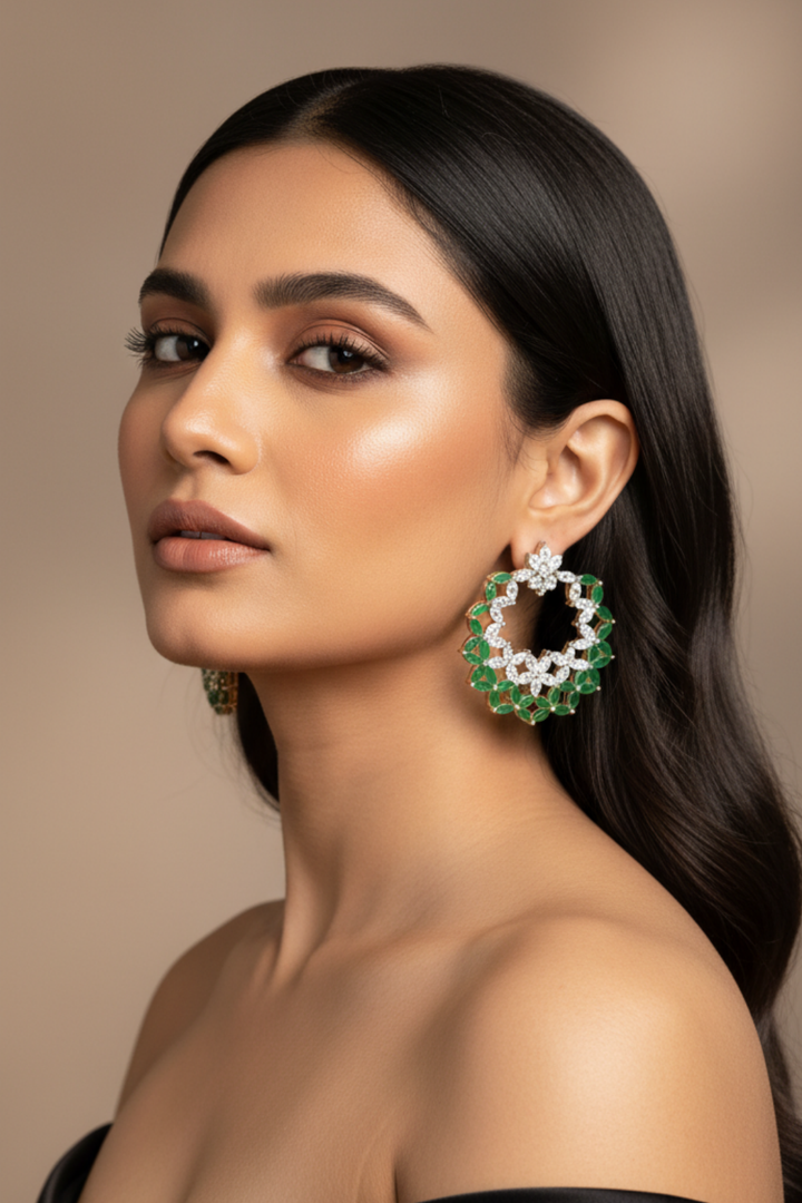 Saarang Big Spiral Hoop Stud Earrings