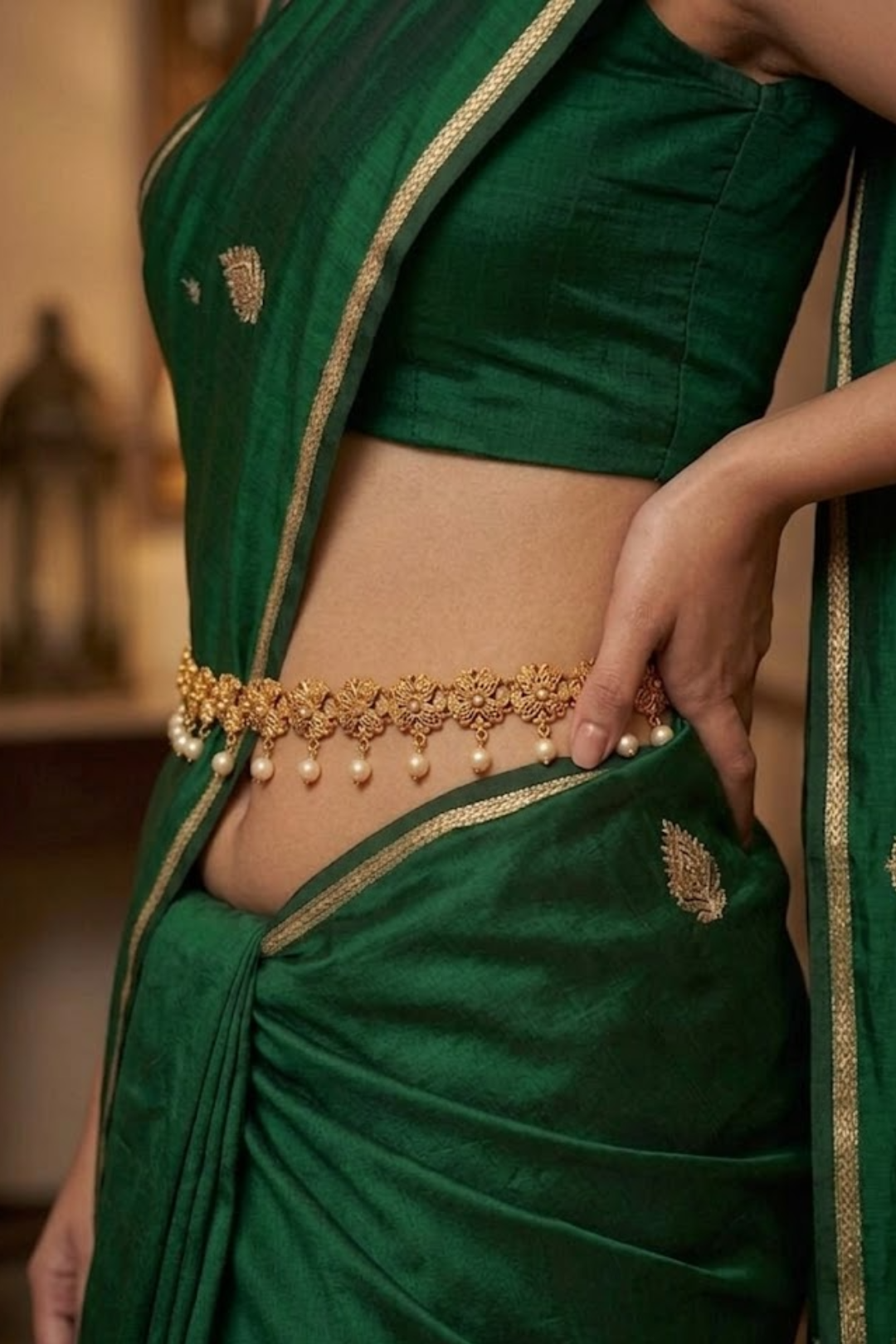 Saharshri Gold-Plated Temple Bridal Kamarbandh