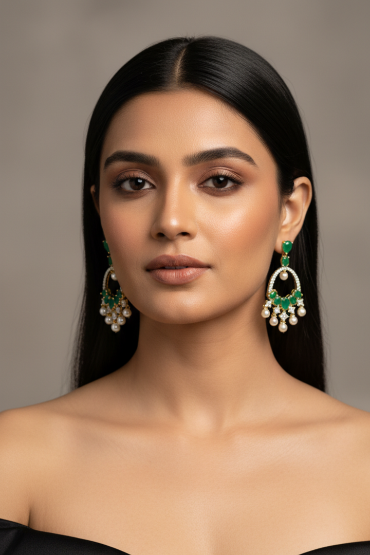 Sundari Slim Pearl Drop Earrings
