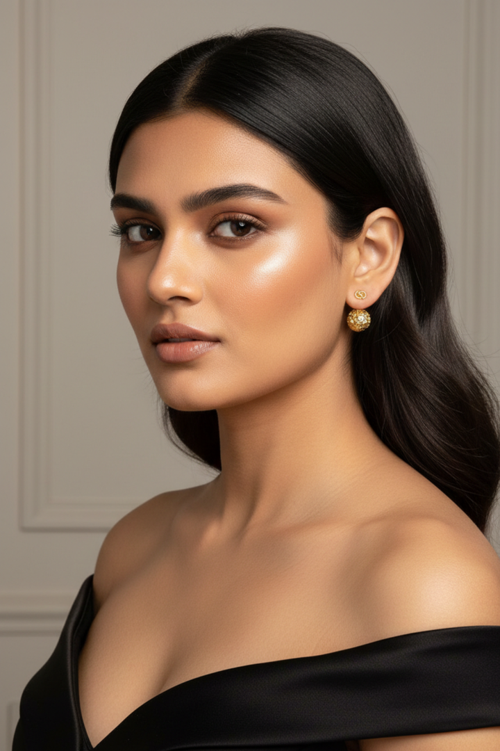 Mini Gold Ball Drop Earrings