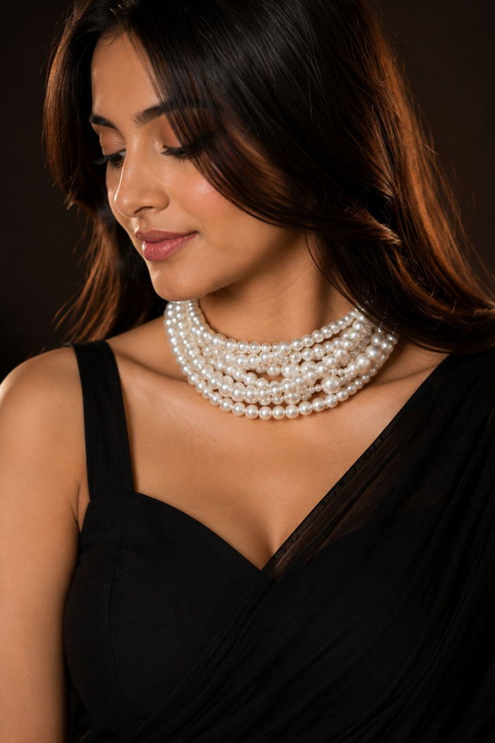 Medha Multi-Layered Pearl Choker Necklace