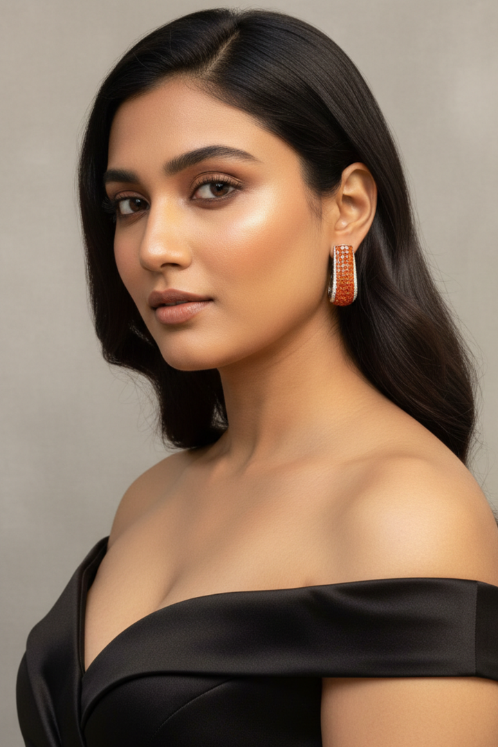 Suhana Gemstone Hoop Earrings