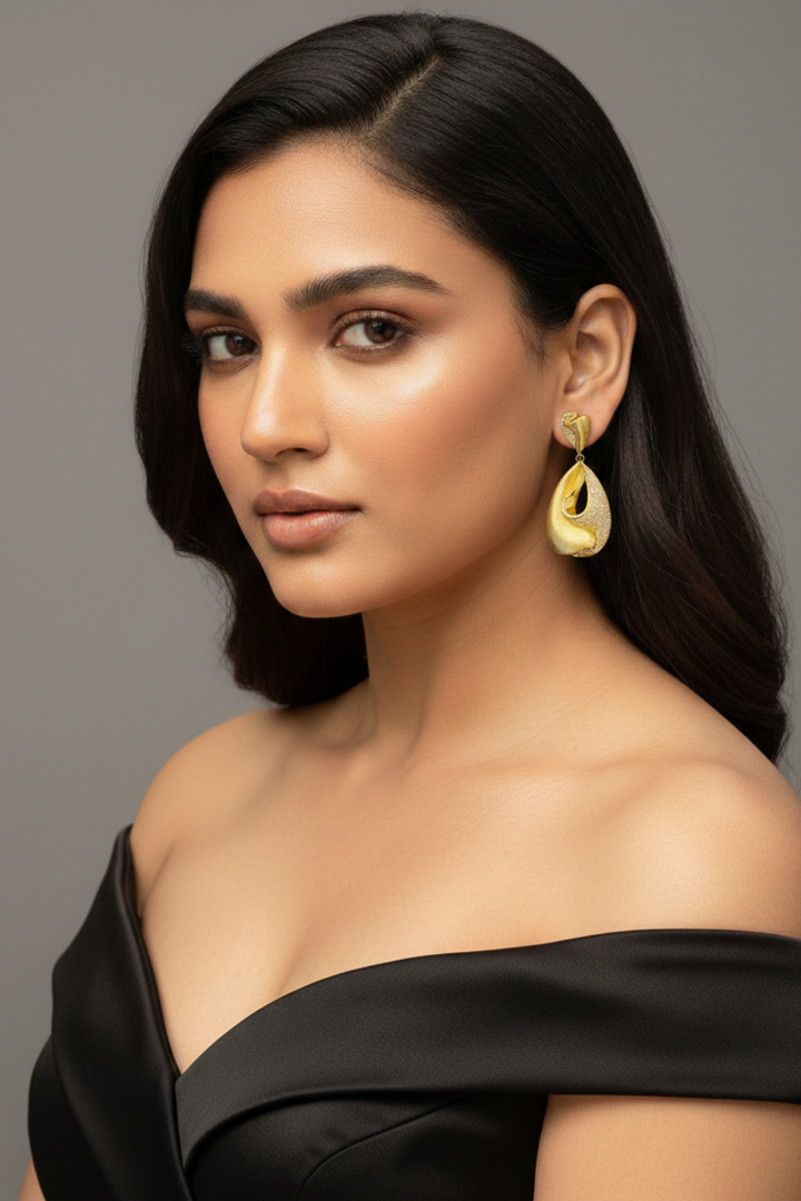 Gold Bling Drop Earrings