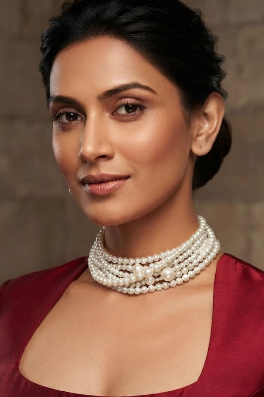 Medha Multi-Layered Pearl Choker Necklace
