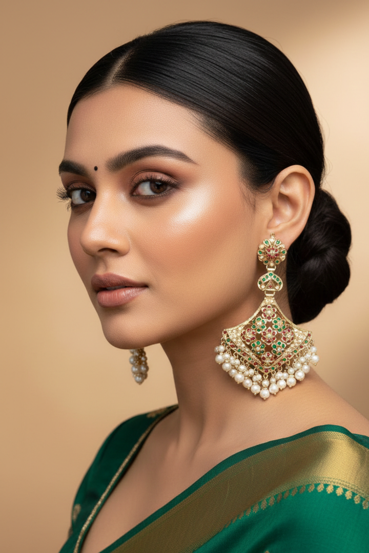 Avadhi Jadau Multicolored Dangler Earrings