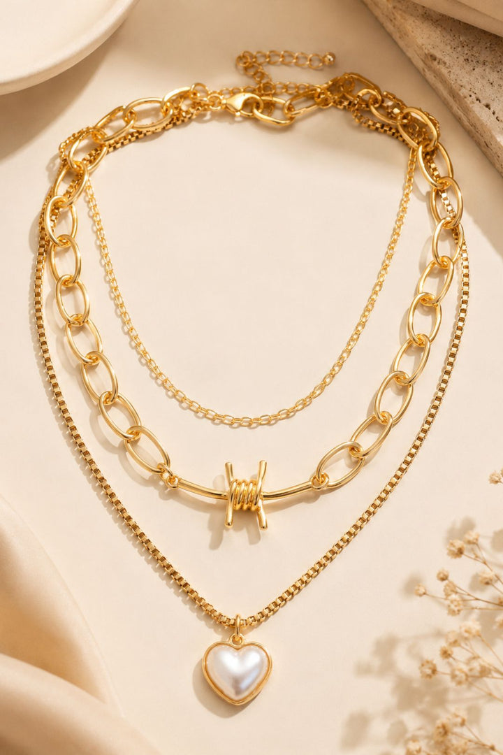 Giri Heartlock Anti-Tarnish Layered Chain Necklace