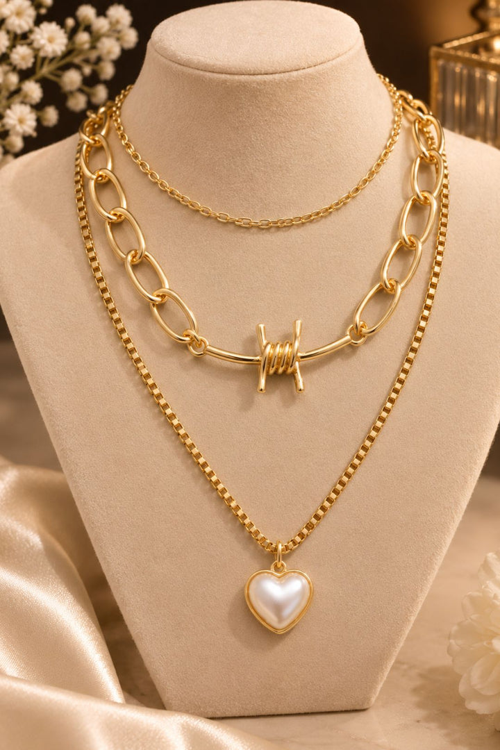 Giri Heartlock Anti-Tarnish Layered Chain Necklace