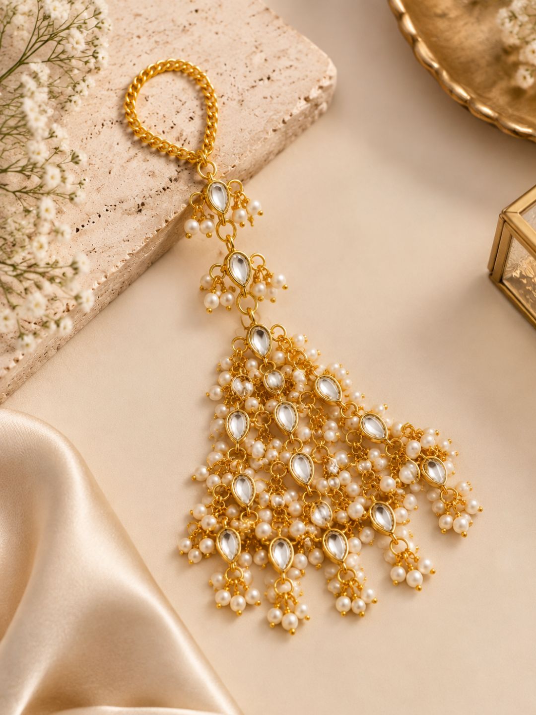 Pragiti Maximalist Golden Bridal Haathphool