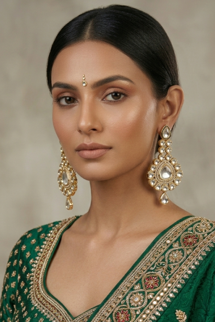 Bhumija Polki Wedding Earrings