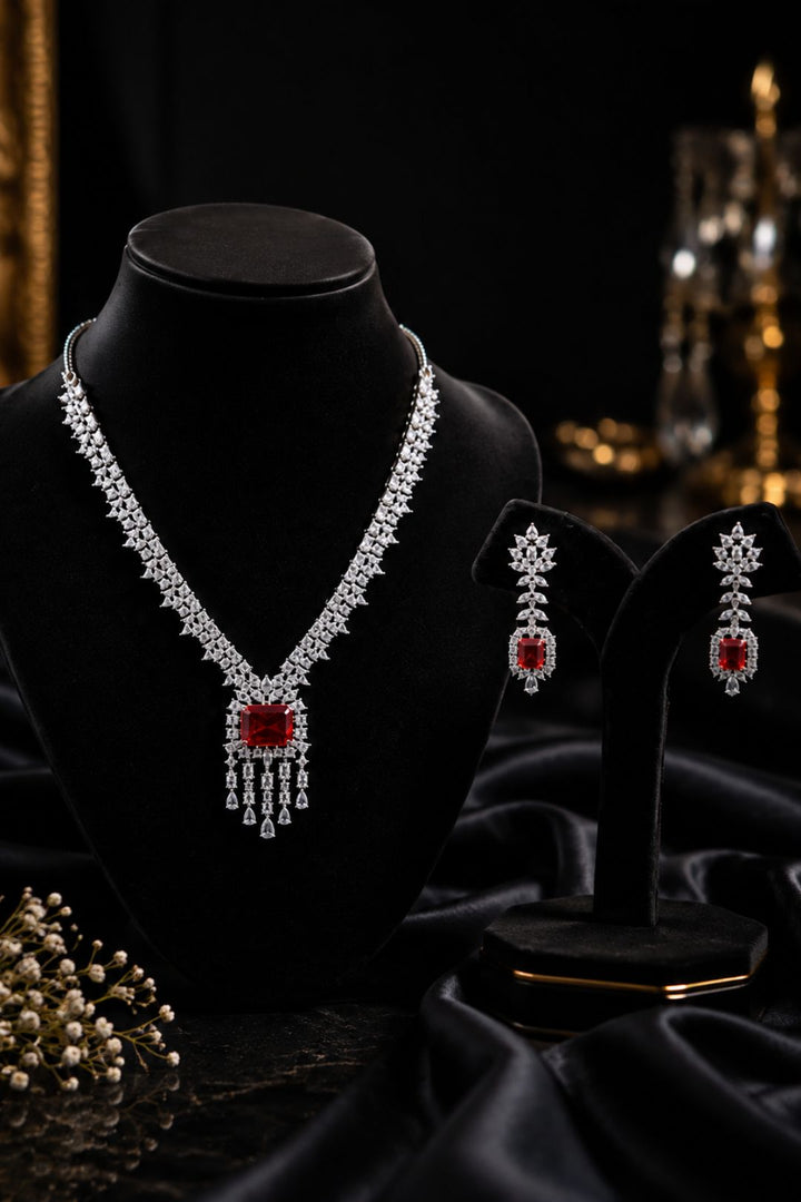 Brazilian Ruby Cocktail Diamond Necklace