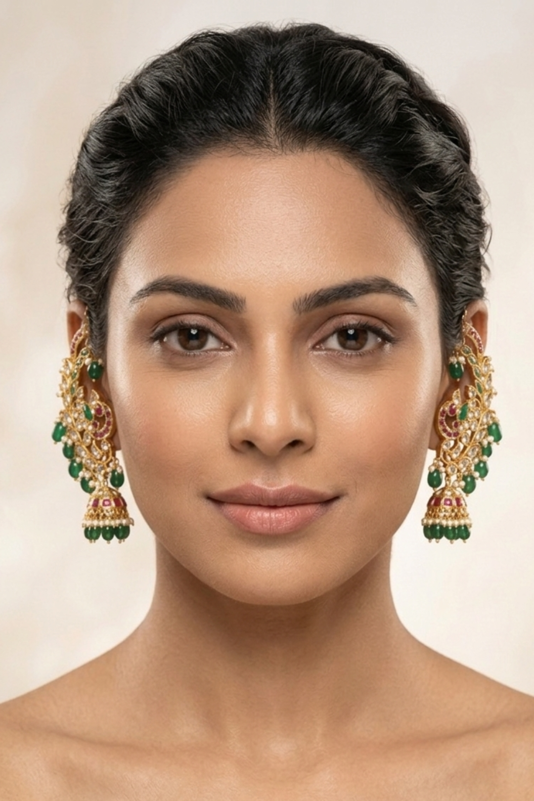 Morpankh Jhumka Pearl Earcuffs Earrings