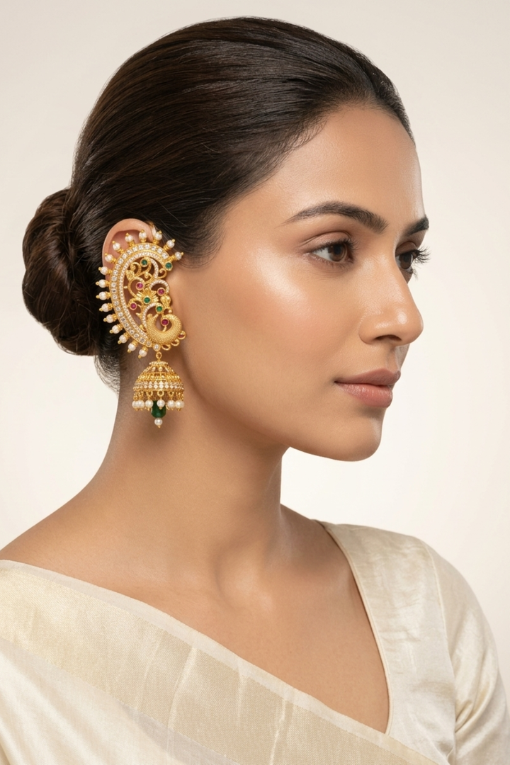 Swarn Kundan Jhumka Earcuffs