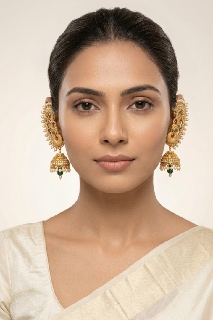 Swarn Kundan Jhumka Earcuffs