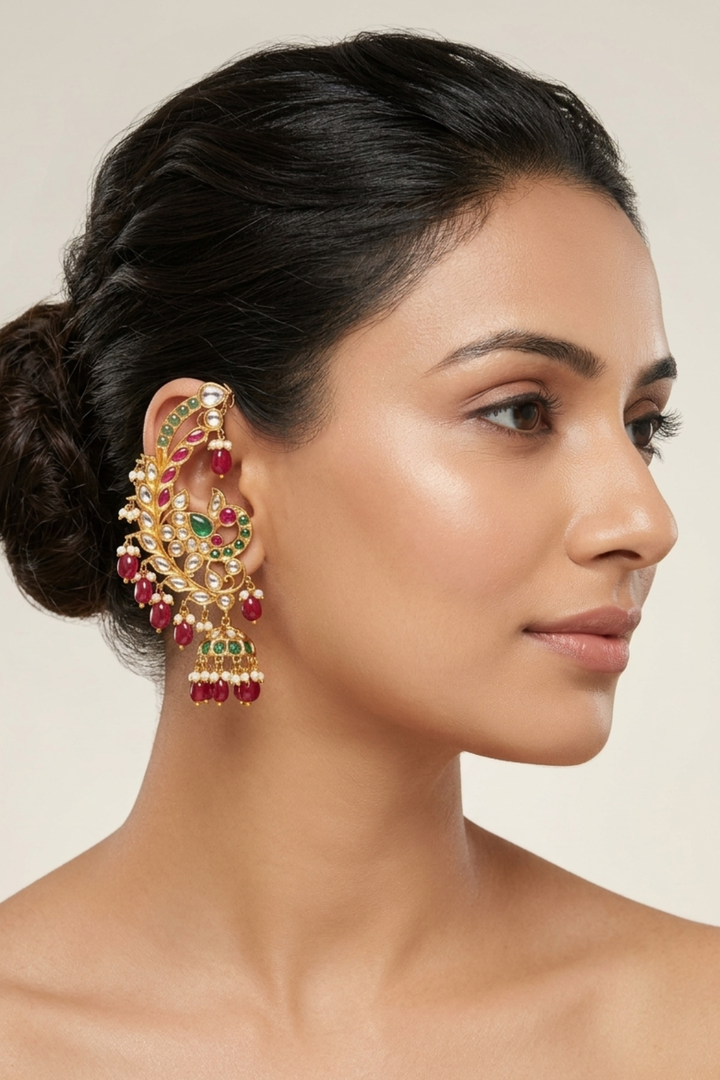 Mayurika Kundan Jhumka Earcuffs