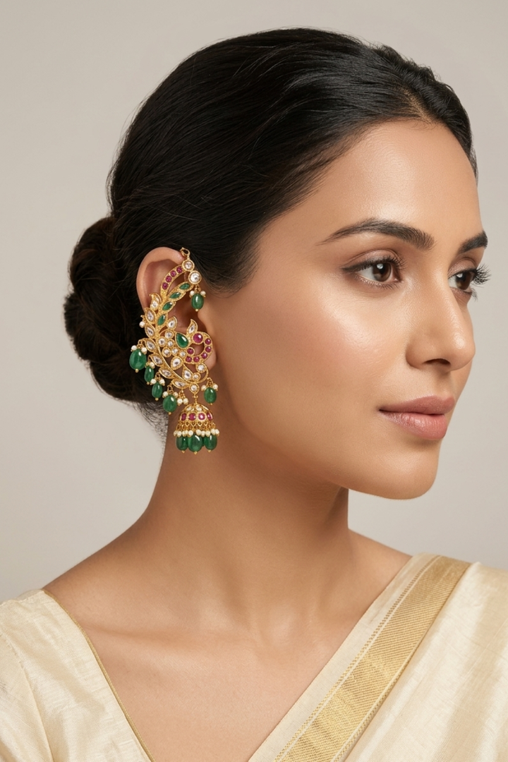 Mayurika Kundan Jhumka Earcuffs