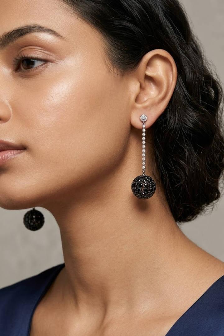 Prague Ball Drop Diamond Earrings