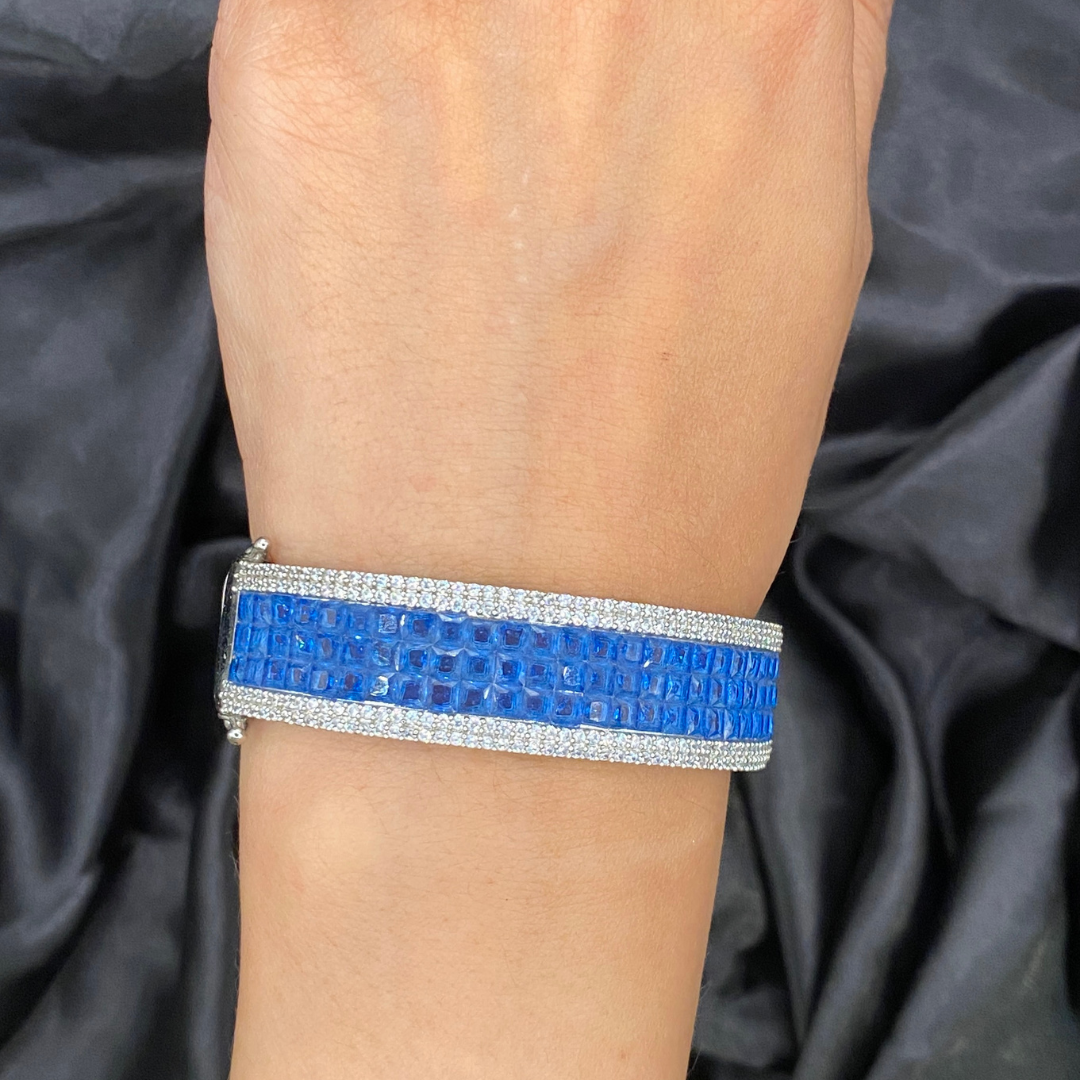 Indus Gemstone Openable CZ Diamond Bracelet