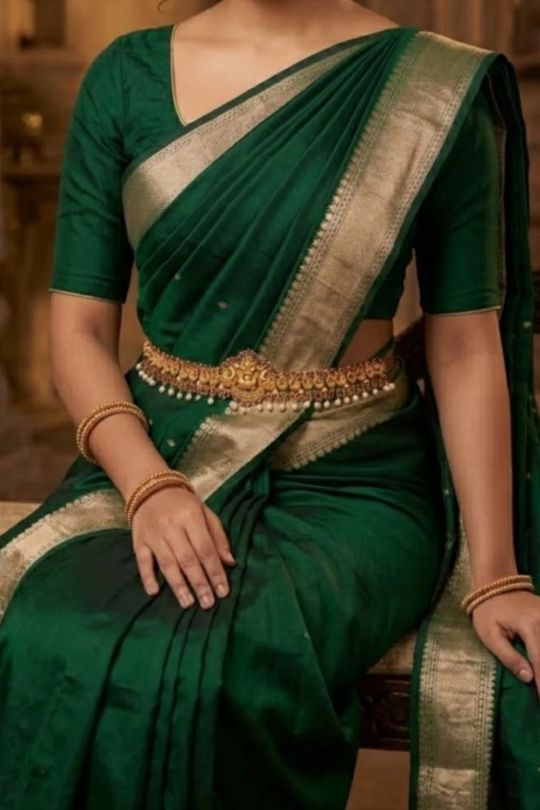 Samavati Gold-Plated Temple Bridal Kamarbandh