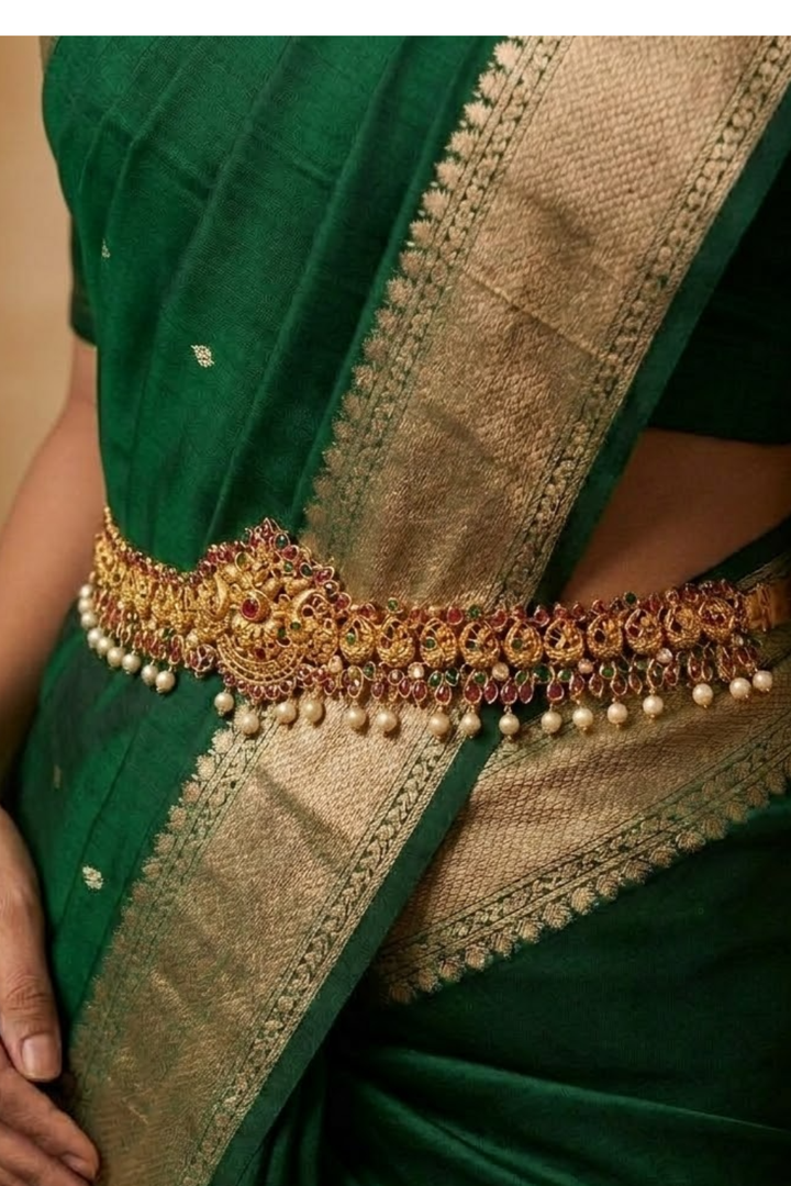 Samavati Gold-Plated Temple Bridal Kamarbandh