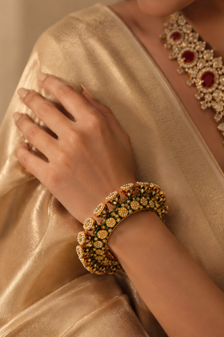 Krishna Nagara Polki Pancheli Bangle