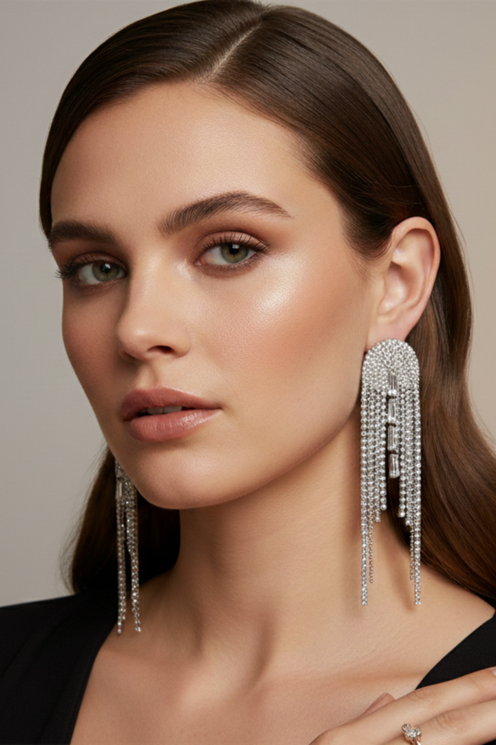 Highland Thistle Diamond Tassel Earrings